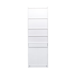 English Elm Fold-Out Convertible Writing Table Space-Saving Desk Cabinet with Shelf and Hidden Drawer for Home Office White W331P256909