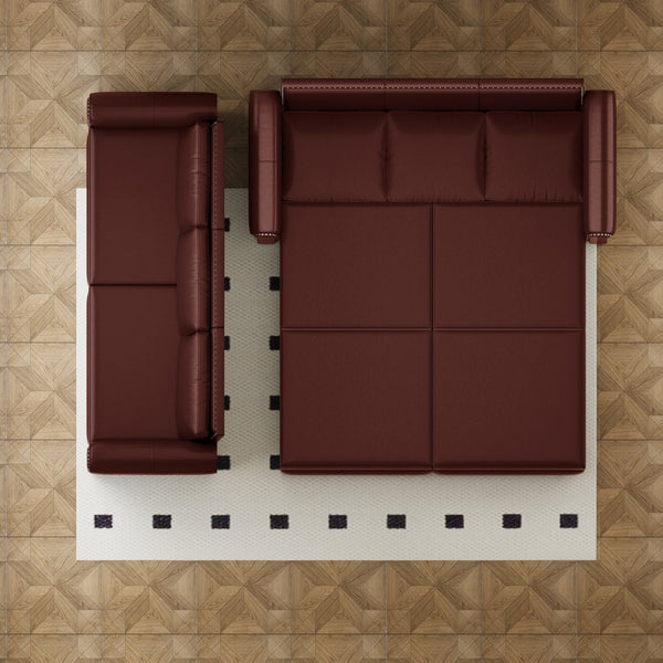 English Elm Chesterfield 93.7" King Pull-Out Sleeper Sofa Bed - Elegant 3-In-1 Faux Leather With Nailhead Trim W1885S00102