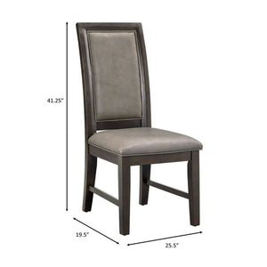 English Elm Jefy Faux Leather Dining Side Chairs Set of 2 Espresso Frame Contemporary Style B056P417074