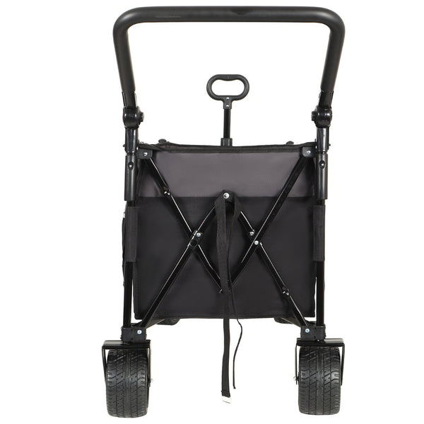 English Elm Multi-functional Folding Wagon with All-terrain Wheels Adjustable Handle Outdoor Hauler W2932P289380