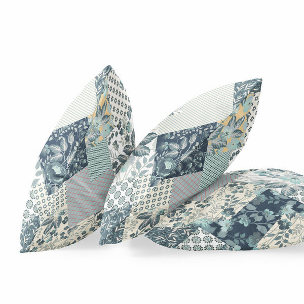 Homeroots 20" Gray White Floral Zippered Suede Throw Pillow   413452