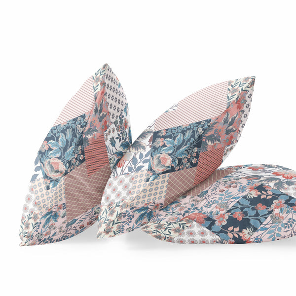 Homeroots 20" White Pink Floral Zippered Suede Throw Pillow   413464