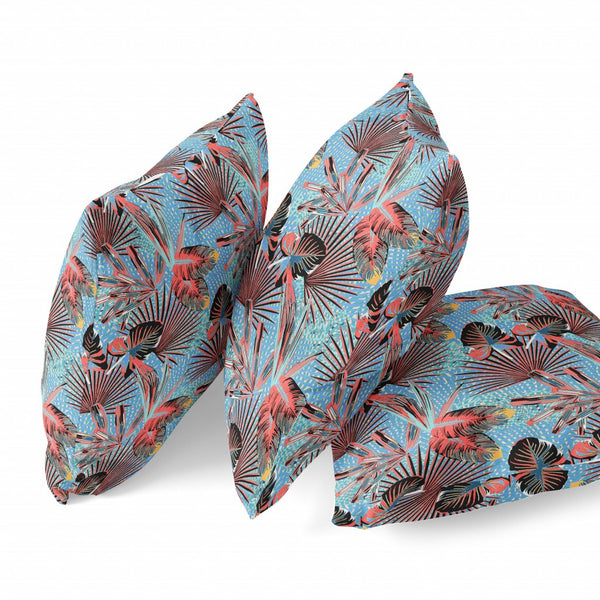 Homeroots 20"X20" Light Blue Microsuede Zippered Pillow   413566