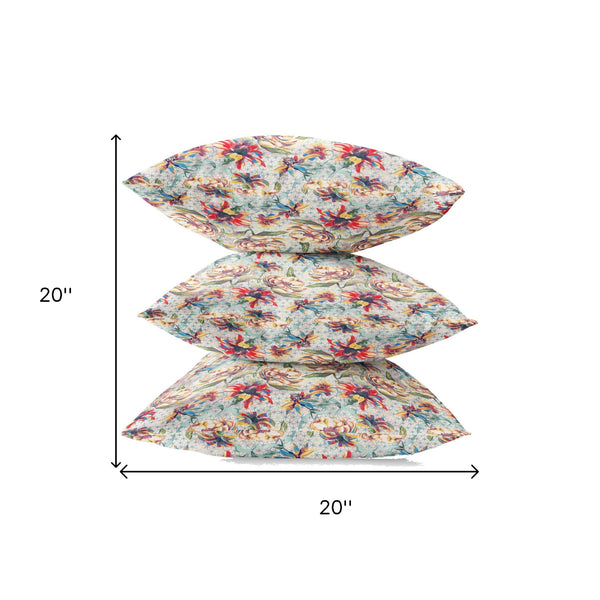 Homeroots 20” Red Yellow Roses Zippered Suede Throw Pillow   413629