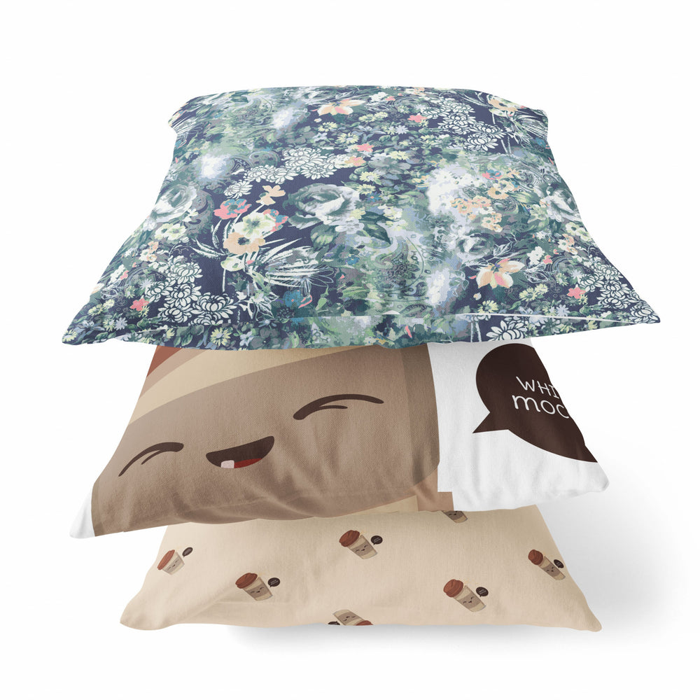 Homeroots 20" Gray Indigo Springtime Zippered Suede Throw Pillow   413662