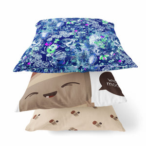 Homeroots 20" Purple Blue Springtime Zippered Suede Throw Pillow   413674