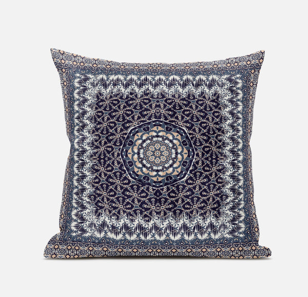 Homeroots 20” Gray Peach Holy Floral Zippered Suede Throw Pillow   413680