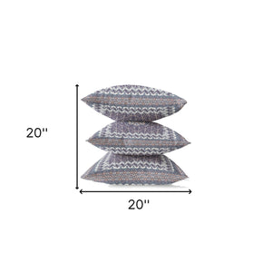 Homeroots 20” Gray Peach Holy Floral Zippered Suede Throw Pillow   413680