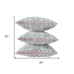 Homeroots 20” Pink Gray Paisley Zippered Suede Throw Pillow   413704