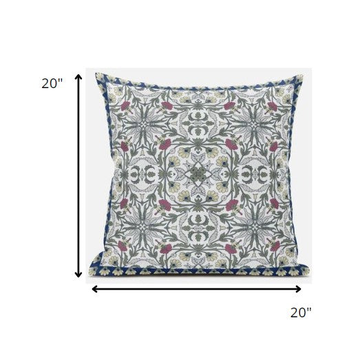 Homeroots 20” Pink Sage Paisley Zippered Suede Throw Pillow   413722