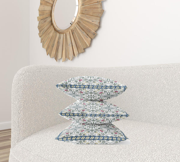 Homeroots 20” Pink Sage Paisley Zippered Suede Throw Pillow   413722