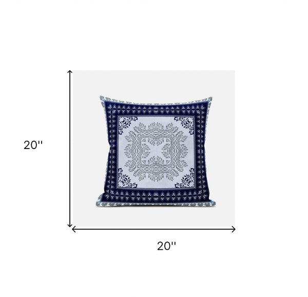 Homeroots 20"X20" White Green Zippered Suede Geometric Throw Pillow   413767