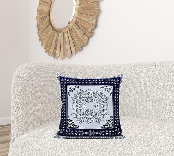 Homeroots 20"X20" White Green Zippered Suede Geometric Throw Pillow   413767