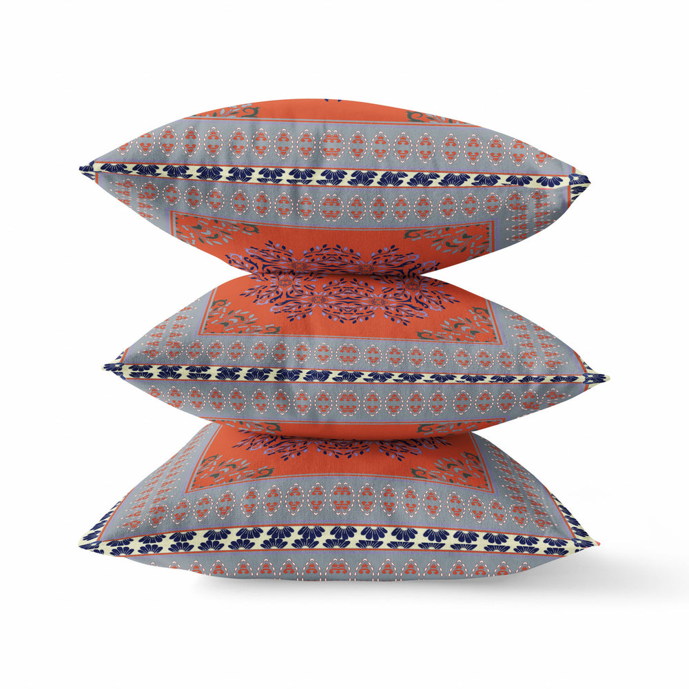 Homeroots 20" X 20" Blue And Green Geometric Suede Zippered Pillow   413770