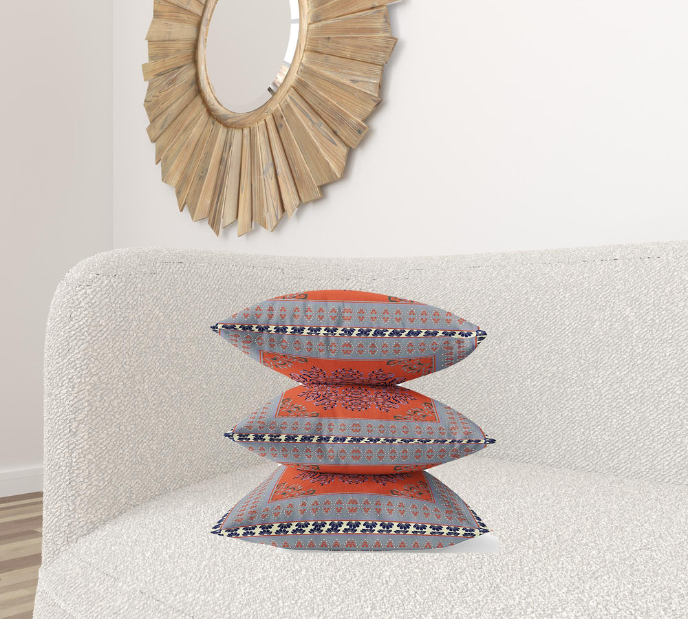 Homeroots 20" X 20" Blue And Green Geometric Suede Zippered Pillow   413770