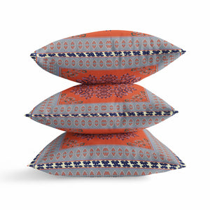 Homeroots 20" X 20" Blue And Green Geometric Suede Zippered Pillow   413770