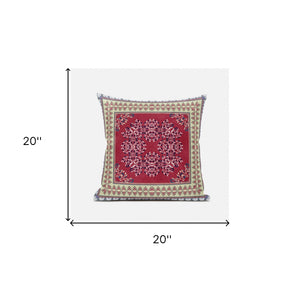 Homeroots 20" X 20" Blue Geometric Suede Zippered Pillow   413773