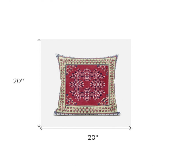 Homeroots 20" X 20" Blue Geometric Suede Zippered Pillow   413773