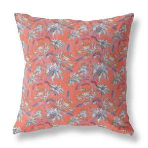 Homeroots 28” Orange Roses Indoor Outdoor Throw Pillow   413824
