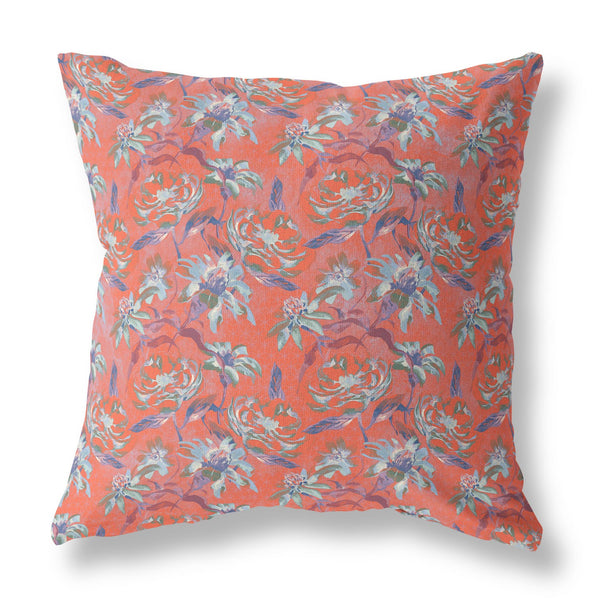 Homeroots 28” Orange Roses Indoor Outdoor Throw Pillow   413824