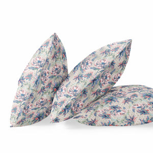 Homeroots 26” Blue Pink Roses Indoor Outdoor Throw Pillow   413833