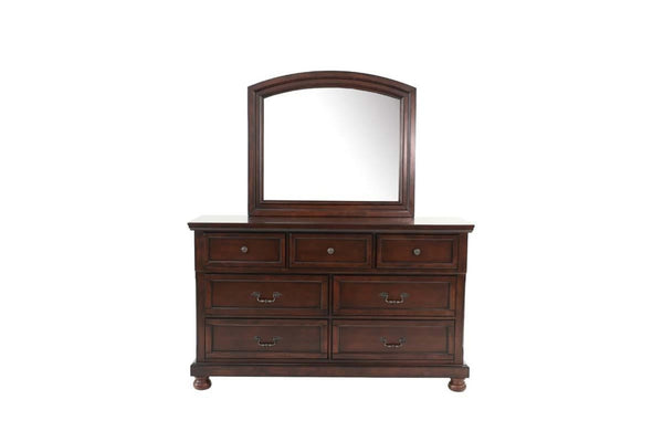 English Elm Traditional Seven Drawer Cherry Dresser with Bun Feet and Classic Hardware for Bedroom B011P448872