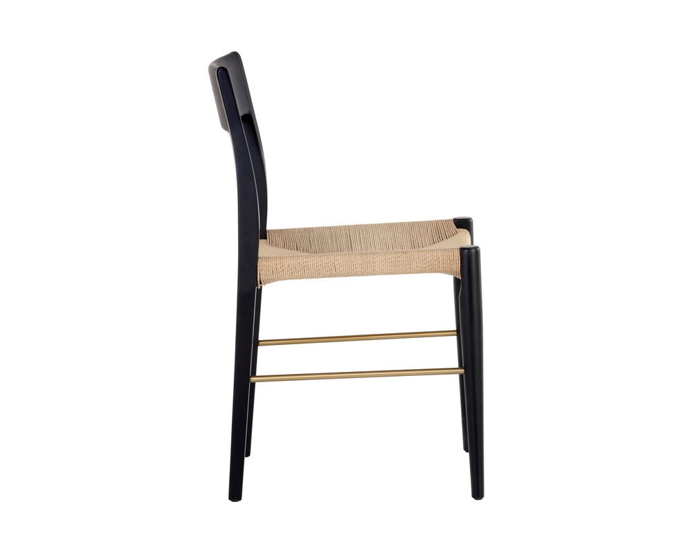 Sunpan Bondi Dining Chair Set of 2 - Timeless Modern Design with Hand-Woven Rope and Sustainable Beech Wood Black