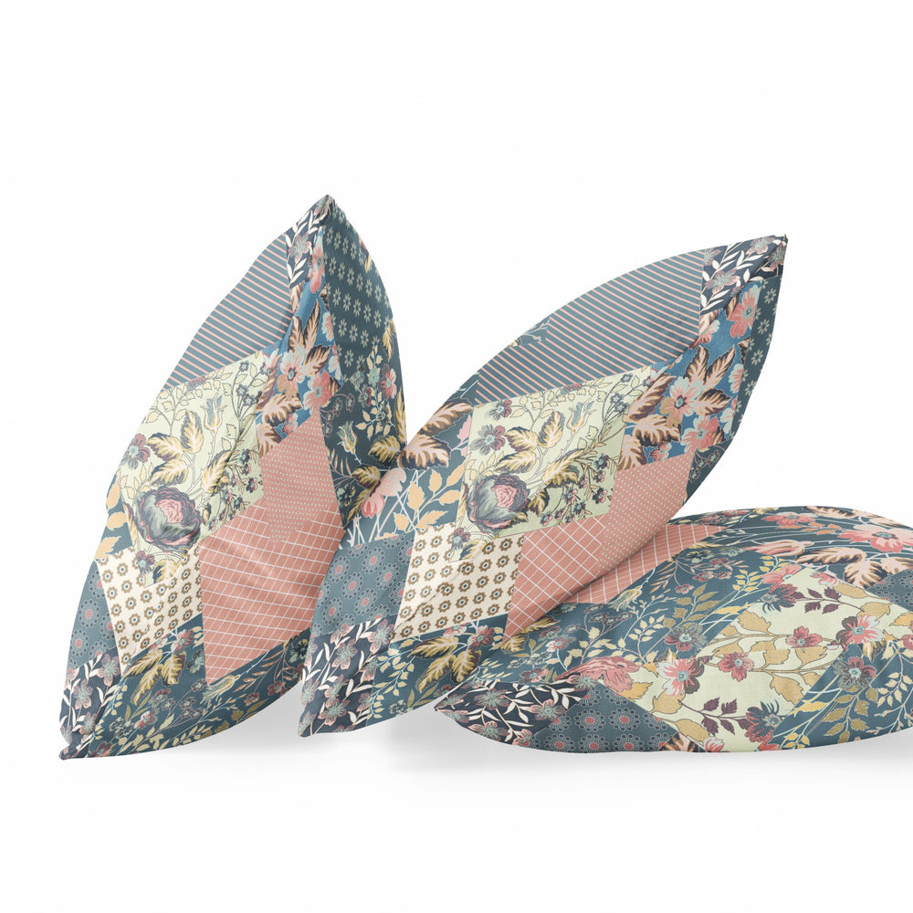 Homeroots 28" Green Peach Boho Floral Indoor Outdoor Throw Pillow   413944