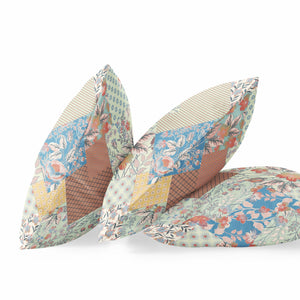 Homeroots 26" Cream Red Boho Floral Indoor Outdoor Throw Pillow   413953