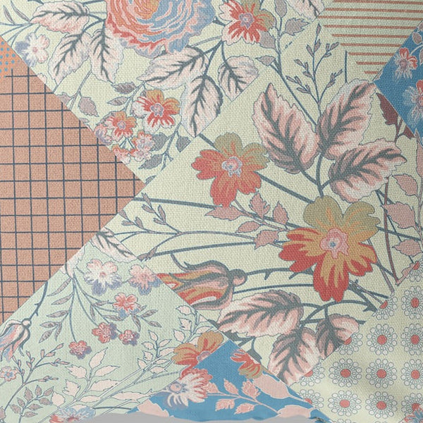 Homeroots 28" Cream Red Boho Floral Indoor Outdoor Throw Pillow   413954