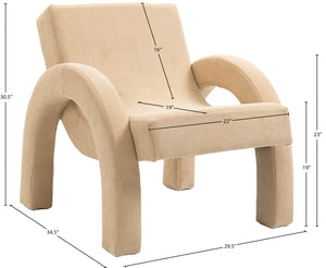 Corduroy Beige Corduroy Fabric Accent Chair 413Beige Meridian Furniture