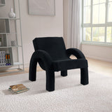 Corduroy Black Corduroy Fabric Accent Chair 413Black Meridian Furniture