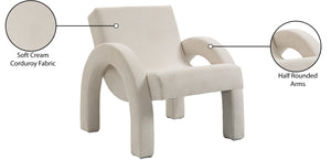 Corduroy Cream Corduroy Fabric Accent Chair 413Cream Meridian Furniture