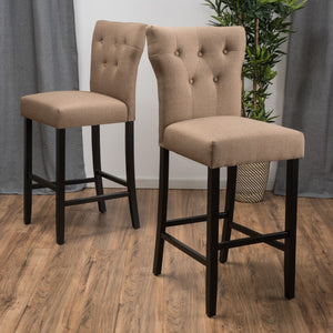 Christopher Knight Home® - Noble House - Cadwallader Mocha Fabric Barstool - Set of 2