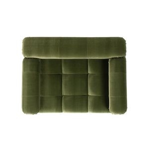 English Elm Marcel Tufted Velvet Pet Sofa Bed Bolstered Arms Stylish Small Medium Dogs Cats Olive Green B2719P448986