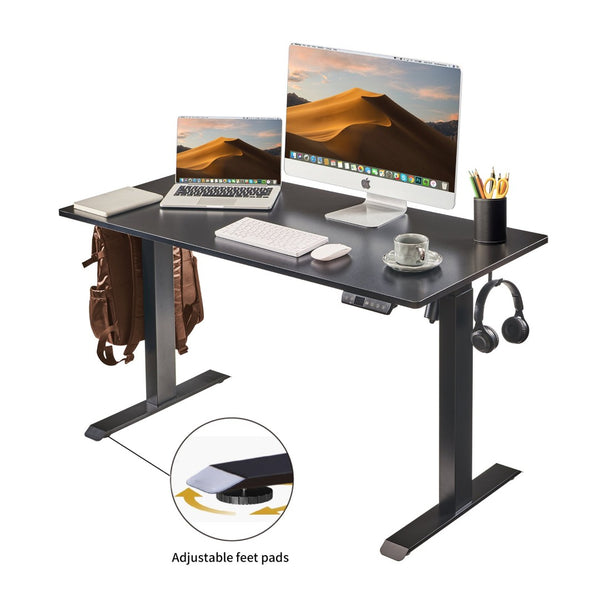 English Elm Electric Sit Stand Desk with Steel Frame Seamless Top for Home Office Productivity W1769P498649