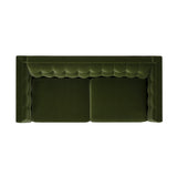 English Elm James 74" Modern Tuxedo Sofa, Olive Green Performance Velvet