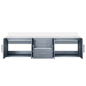 English Elm Dark Grey 72 in Double Bath Vanity with Cultured Marble Top, Solid Wood, Soft-Close Drawers, Storage B2731P258697