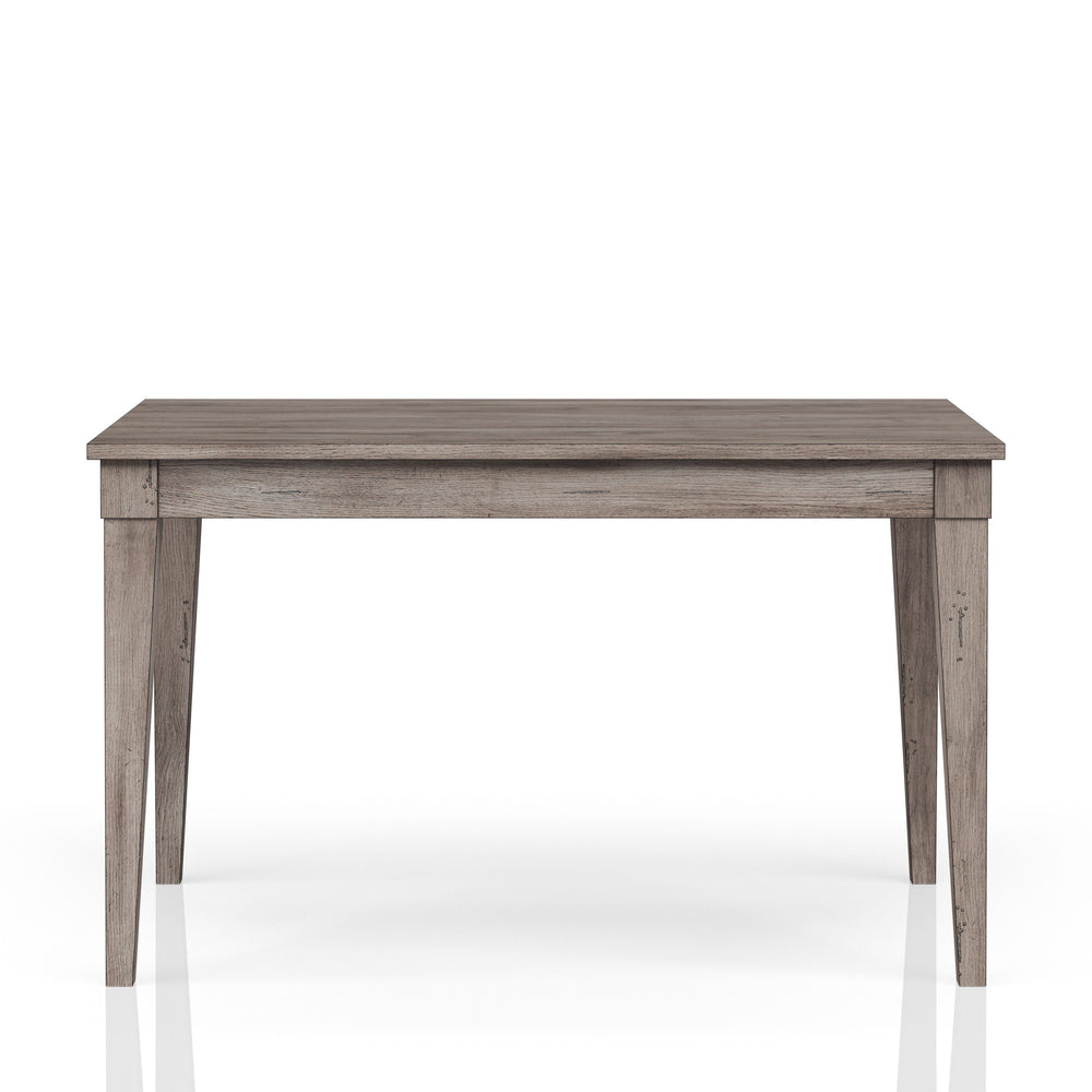 English Elm Rustic Solid Wood Dining Table with Two Hidden Drawers and 78" Expandable Leaf Seats Eight Gray 63.75 L x 39.75 W x 7 H B2699P218273