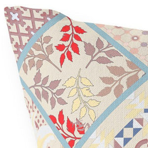 Homeroots 26” Cream Red Patch Indoor Outdoor Throw Pillow   414024