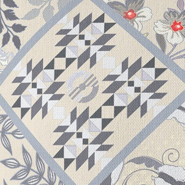 Homeroots 26” Cream Gray Patch Indoor Outdoor Throw Pillow   414031