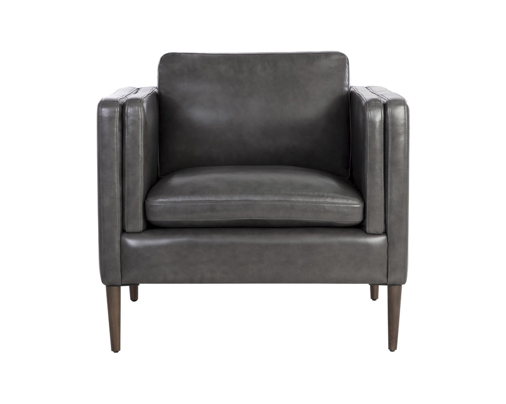 Sunpan Richmond Armchair - Modern Comfort with Top Grain Leather and Solid Wood Legs for Stylish Spaces Brentwood Charcoal Leather V2