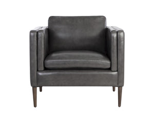 Sunpan Richmond Armchair - Modern Comfort with Top Grain Leather and Solid Wood Legs for Stylish Spaces Brentwood Charcoal Leather V2