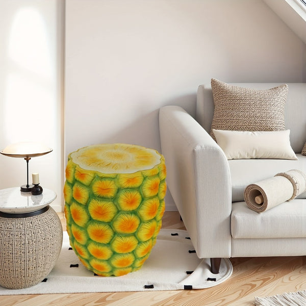 English Elm 14" Pineapple Resin Stool Sculpted Tropical Accent for Patio Balcony or Living Room W5709P460798