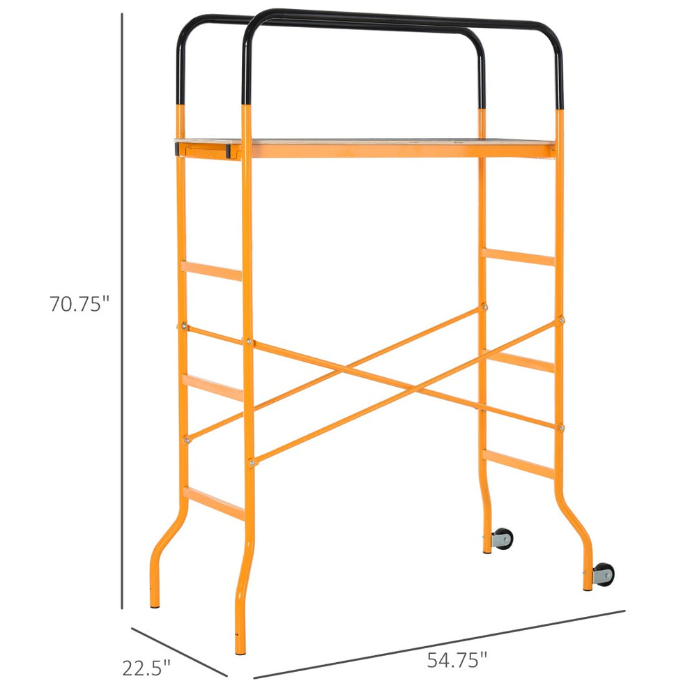 English Elm 4-step Rolling Steel Scaffold with Anti-skid Platform for Indoor Outdoor Worksites T3971P438537
