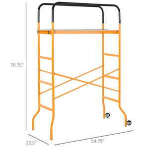 English Elm 4-step Rolling Steel Scaffold with Anti-skid Platform for Indoor Outdoor Worksites T3971P438537