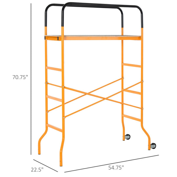 English Elm 4-step Rolling Steel Scaffold with Anti-skid Platform for Indoor Outdoor Worksites T3971P438537