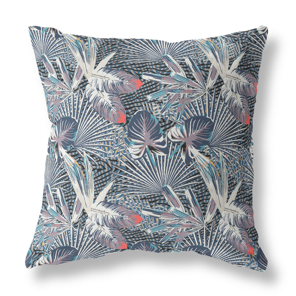 Homeroots 26” Purple Indigo Tropical Indoor Outdoor Throw Pillow   414248