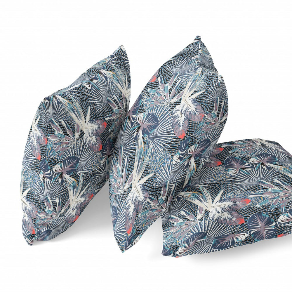 Homeroots 26” Purple Indigo Tropical Indoor Outdoor Throw Pillow   414248