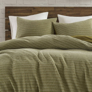 English Elm 3PCS Waffle Washed Comforter Set Full/Queen with Breathable 100% Cotton Face and Plush 270G Fill Green 11.5 L x 9.5 W x 8 H B035P341118